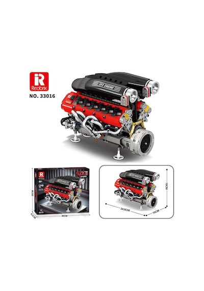 Reobrix Technic 33016 Ferrari Daytone Sp3 Motor Bataryalı&motorlu Yaratıcı Yapı Blok Seti Building Blocks - 1240 Parça