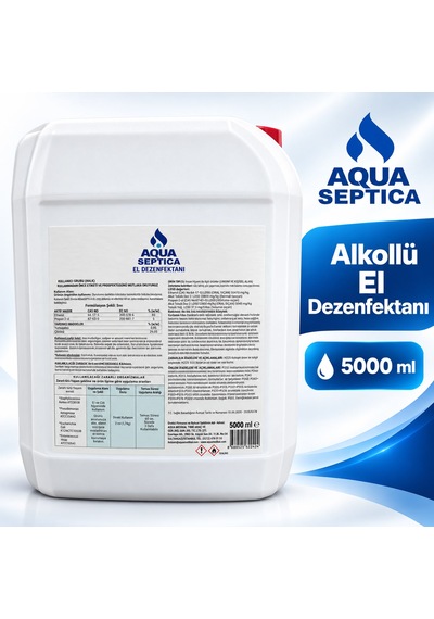 Aqua Septica Alkollü El Dezenfektanı 5 Litre 5000 Ml El Ve Cilt Hijyeni İçin Durulama Gerektirmeyen Dezenfektan 2 Adet