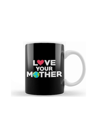 Love Your Mother Earth Hipster Hippie Eco Friendly Kupa Bardak Porselen Karışık