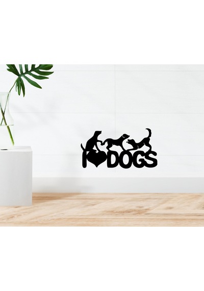 Bk Home I Love Dogs Tasarımlı Duvar Sticker-1