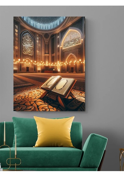Kur'an-ı Kerim Dua Kanvas Tablo Ev Duvar Salon Oda Mutfak Hol Hediyelik Dekarasyon Süsü Ölçü Seçiniz