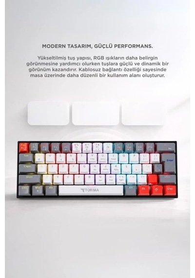 Beyaz Klavye Cihaz Aksesuarı Mobil Uyumlu Oyuncu Klavyesi Rgb Işıklı Mekanik Şarjlı Tk11