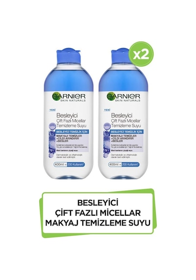 Garnier Besleyici Çift Fazlı Micellar Makyaj Temizleme Suyu 2 x 400 ML