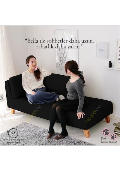 Bella Siyah Rahat Dinlenme Koltuğu Josefin Koltuk Psikolog Koltuğu Puf Koltuk Kanepe Sol Köşe Siyah