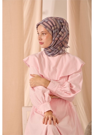 Silk Home Soft Eşarp 73096-18 Mor, Fildişi, Pudra, Buz Mavisi