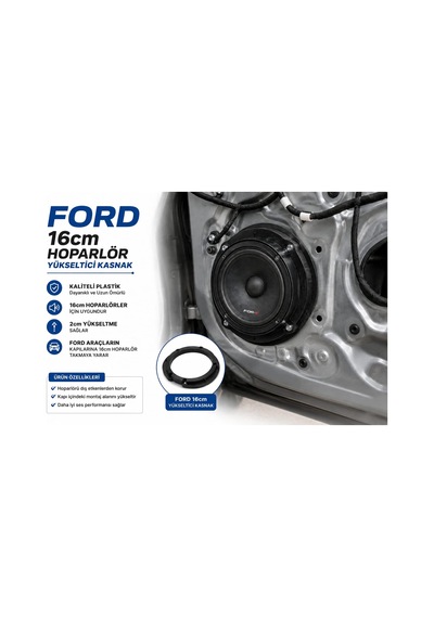 Ford Hoparlör Yükseltici Kasnak 16cm - Ford 5x7" Hoparlör Yerine 16 Cm Hoparlör Takma Kasnağı - 2 Ad
