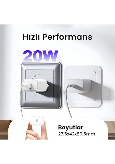 Bix Bxpd23 20w İphone & Android Uyumlu Usb-c Pd 3.0 Akım Korumalı Hızlı Şarj Adaptörü