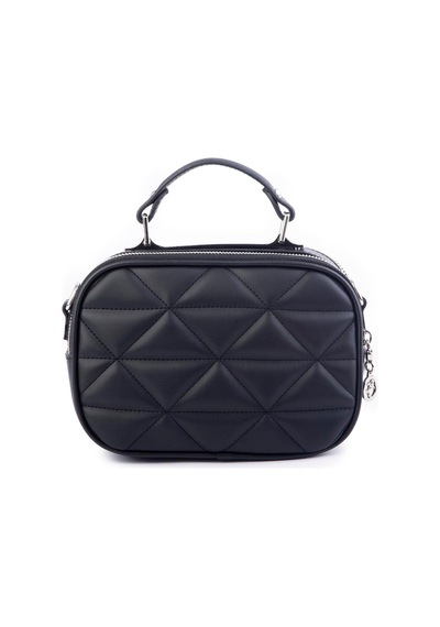 Nas Bag Zincirli Kapitone Çift Gözlü El Ve Çapraz Çanta Siyah Dona 21x16 Cm Siyah