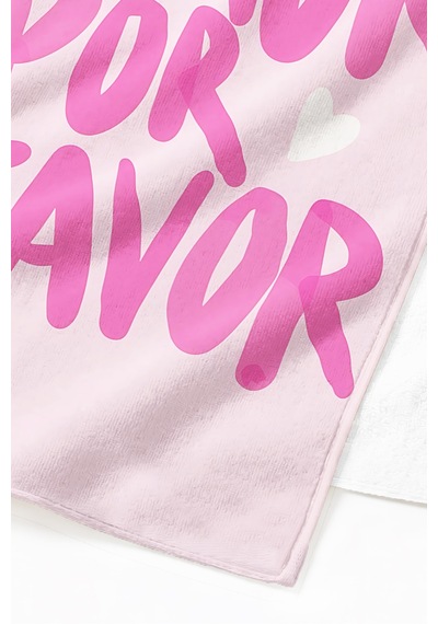 More Amore Pembe Yazı Temalı Plaj Havlusu - Modern Tipografik Kalp Hızlı Kuruyan Mikrofiber Havlu Çok Renkli
