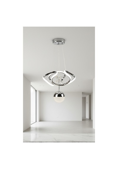 Lzy Avize Store Modern Krom Cam Avize Yatak Odası - Hol - Salon Gri Gri