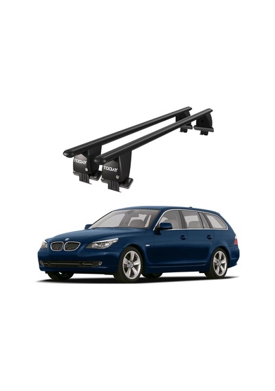 Royal Bmw 5 Series 2003 - 2010 Uyumlu Siyah Kilitli Ara Atkı Port Bagaj Tavan Barı