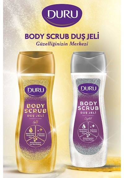 Duru Body Scrub Crystal Ve Gold Duş Jeli 2x450 Ml İkili Set Çiçek