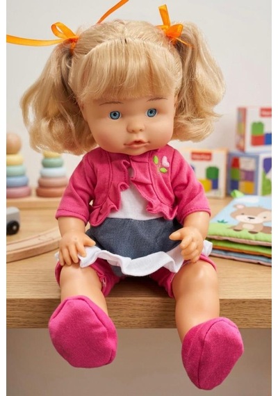 Sevimli Hanım Kız 30cm Kolları Ve Bacakları Hareket Eden Elbiseli Ve Aksesuarlı Oyuncak Et Bebek 1