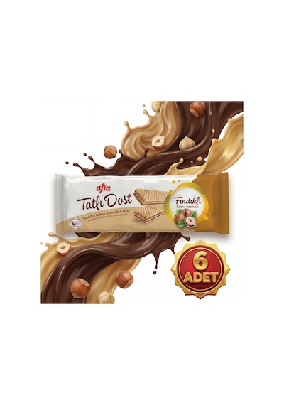 Afia Tatlı Dost Fındıklı Kakao Kremalı Gofret 6x140 Gr