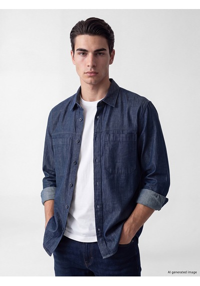 LC Waikiki Lc Waıkıkı Mavi Relax Fit Erkek Jean Gömlek