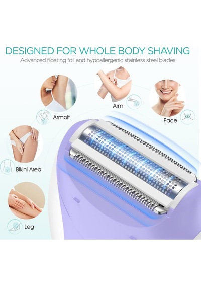 Vogoe Hr310 4'ü 1 Arada Kadın Epilatörü, Kablosuz, 21 Cımbız, Yüz, Bacak Ve Bikini Için