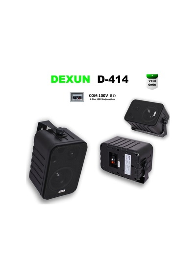 Dexun D-414t Trafolu 4 İnç Duvar Tipi 210x135x113 Ebat Siyah Kasa Hoparlör