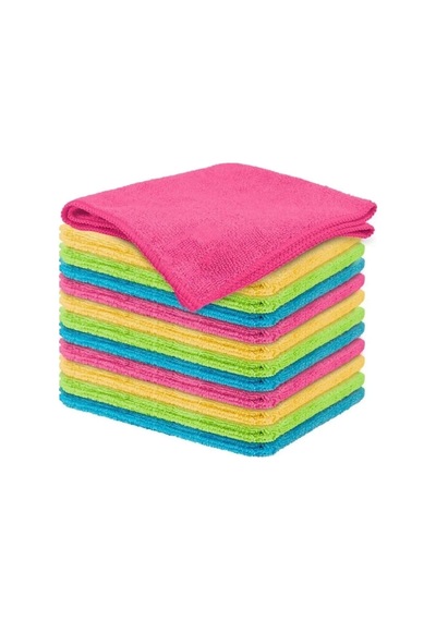 12 Adet Mikrofiber Bez Genel Temizlik Bezi Çok Amaçlı Toz Bezi 30 X 40 Cm Karışık Renkli