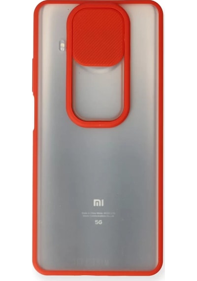 Newface Xiaomi Mi 10t Lite Kılıf Palm Buzlu Kamera Sürgülü Silikon - Kırmızı