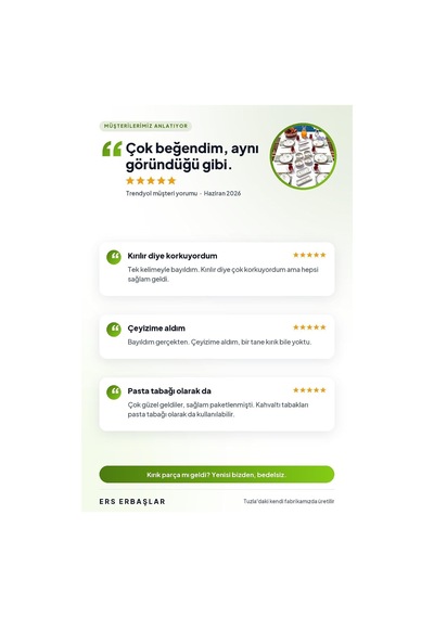 Verna Yeşil 14 Parça 6 Kişilik Kahvaltı Takımı Diğer