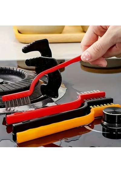 Tr 6'li Mini Tel Fırça Seti Aspiratör Musluk Duşakabin Lavabo Fırın Ocak Mutfak Derz Banyo Tuvalet Pas Yağ Tem