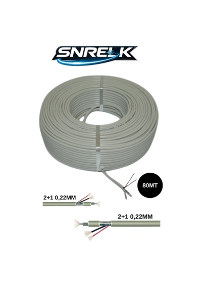 Snrelk 2+1 80mt Cctv Güvenlik Kamera Kablosu
