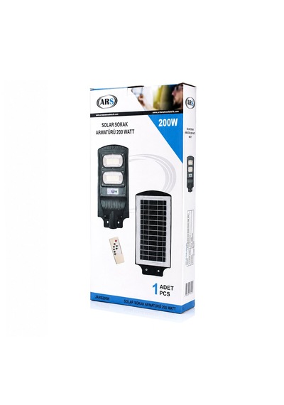 200w - 6500k Solar - Güneş Enerjili Sokak Lambası - Armatür Sensörlü Bahçe-balkon-sokak Ars-348965 5250