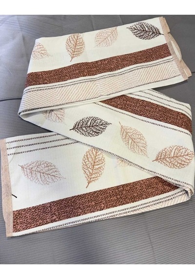 Kahverengi Yaprak Desenli Tek Kişilik Pike 160x240 Cm Doğal Tonlarda Şıklık Ve Konfor Renkli