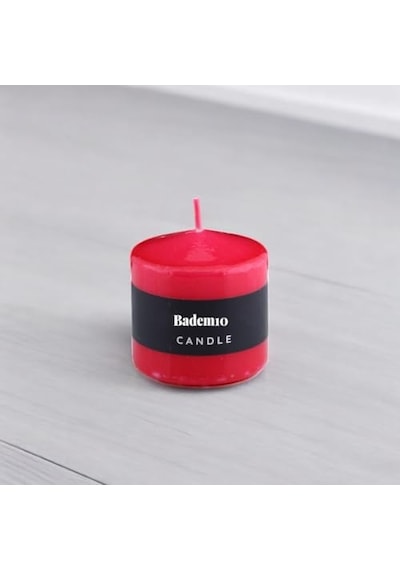 Baton Mum Kırmızı Silindir Dekoratif Mumu Kandil Hediyelik Fitilli Mumlar Şamdan Kokusuz 6 X 6 Cm Diğer