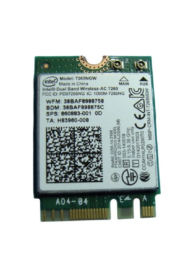 İntel 7265ngw Dual Wifi Card H83960