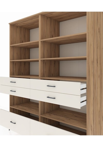 Kronos Gardrop 8 Raflı 6 Çekmeceli 176x59x221 Çam-çam/aytaşı Çam/aytaşı