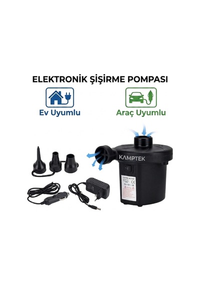 Elektrikli Hava Pompası - 12v/220v Ev Ve Araç Uyumlu - Şişme Yatak, Bot, Havuz Şişirme Pompası