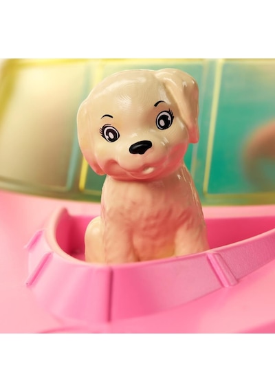 Barbie Bebek Ve Teknesi. Köpek Ve Aksesuarlar Ile Suda Yüzer Grg3