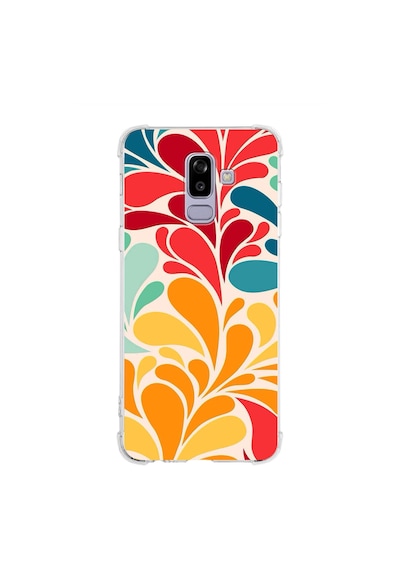 Samsung Galaxy J8 Uyumlu Retro Color 5 Baskılı Şeffaf Köşe Korumalı Antişok Kılıf