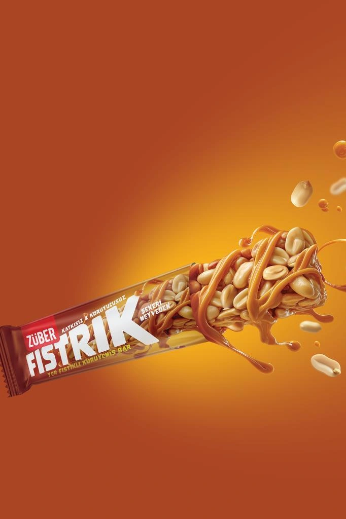 Züber Fıstrık Yer Fıstıklı Kuruyemiş Bar 30g X 15 Adet