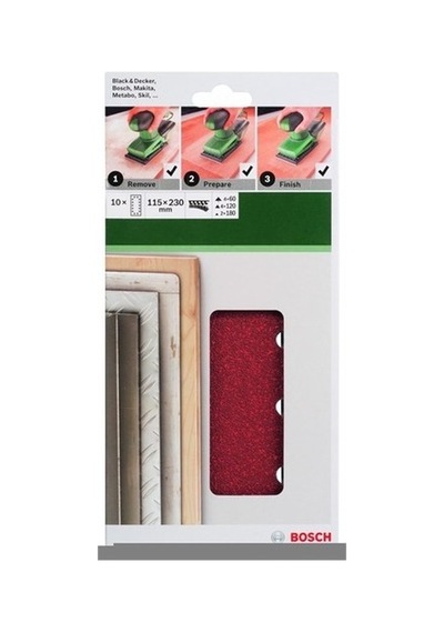 Titreşimli Zımpara Kağıdı 10'lu Set, 115 X 230 Mm