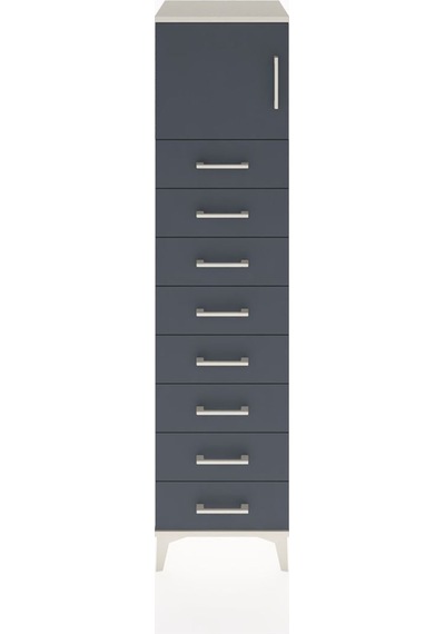 Hyperion Dolap Tek Raflı 8 Çekmeceli Tek Kapaklı 44x44x182 Aytaşı-antrasit Aytası