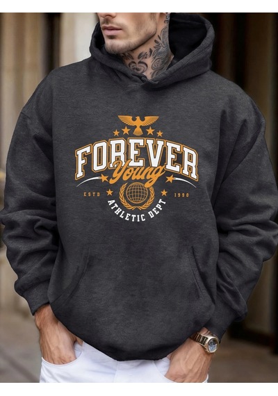 Startmore Tarzsokak Forever Young Athletic Dept 1990 Baskılı Erkek Yeni Sonbahar Tüm Maçlara Uygun Tişörtler Soka Antrasit