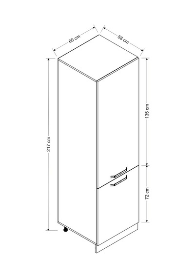 Minar 60 Cm Mutfak Boy Dolabı - Beyaz D60-B1