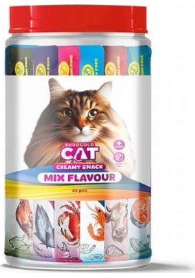 Eurogold Cat Karışık 6 Çeşit Sıvı Kedi Ödülü 30 x 15 G