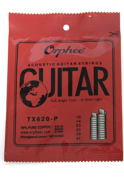 Orphee Tx620-p Akustik Halk Gitar Çelik Telleri 6 Adet Gümüş