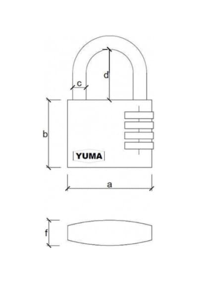 Yuma Şifreli Pirinç Asma Kilit 40 Mm 4 Basamaklı Enka706