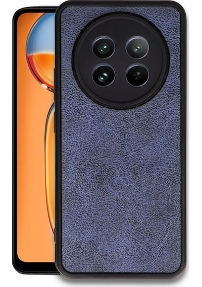 Realme 12 5g Kılıf Şık Görünümlü Deri Kapak Ryc/aras Deri Lacivert