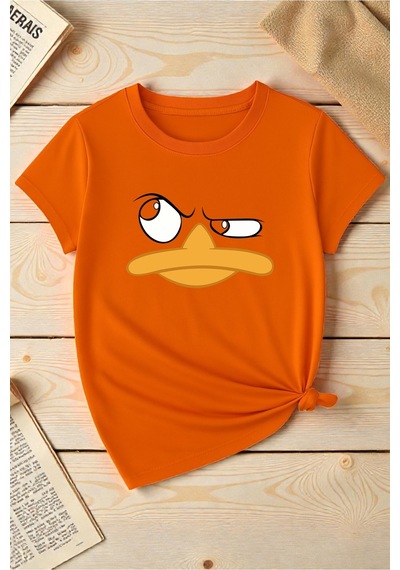 Uyguntarz Unisex Duffy Baskılı Tasarım Tshirt Turuncu