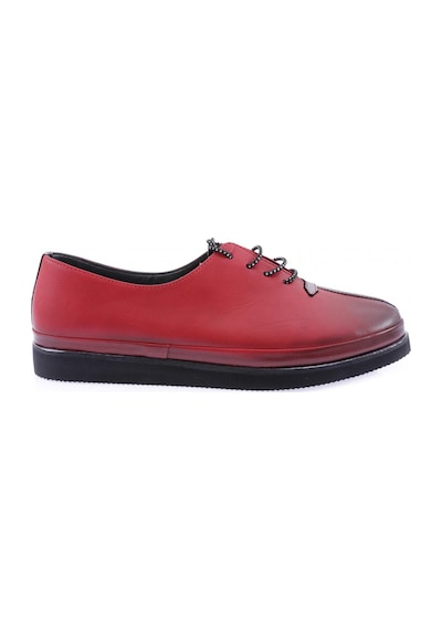 Dgn 095 Kadin Kalin Taban Bağcikli Comfort Ayakkabi 095-2111-R0766 Kırmızı