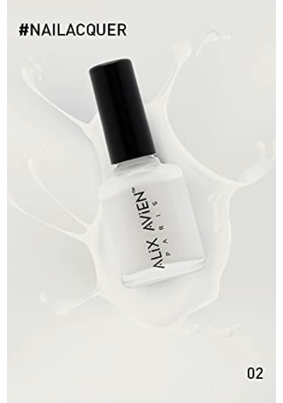 Alıx Avıen Süt Beyaz Oje 02 - Yüksek Pigmentli Uzun Süreli Kalıcılık Hızlı Kuruma - Nail Lacquer 02