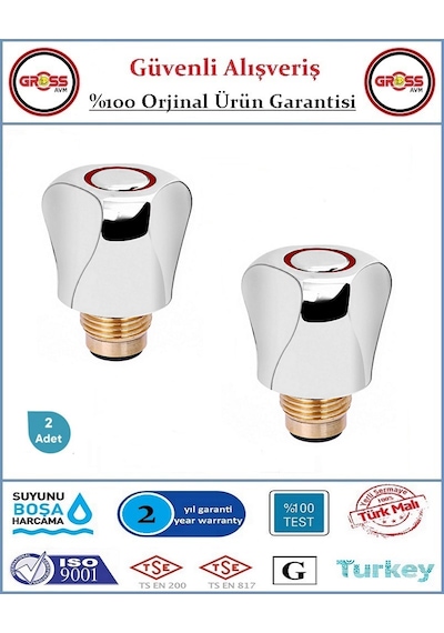 Şenpres Musluk Kapak Takımı - %100 Prinç - Contalı - 2 Adet