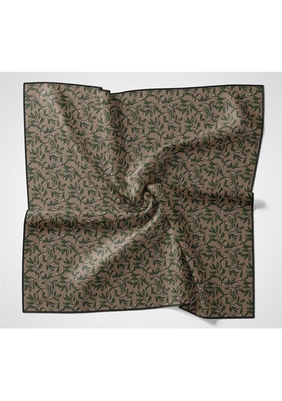 Silk Home Pamuk Polyester Soft Eşarp Sütlü Kahve Çiçek Desenli Kaymaz Dokulu 90x90 Çok Renkli