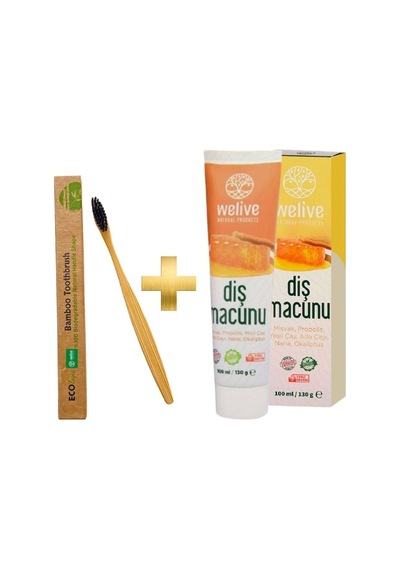 Bamboo Diş Fırçası & Misvak Propolis Diş Macunu Seti - Doğal Ağız Bakımı Tam Koruma