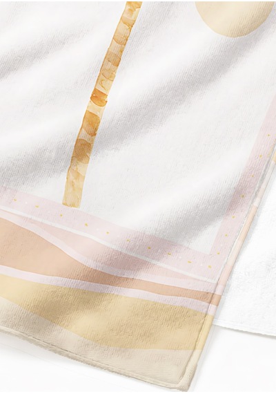 Palmiye Tropikal Lüks Plaj Havlusu - Pastel Pembe Resort Yazlık Hızlı Kuruyan Mikrofiber Havlu Puslu Armut